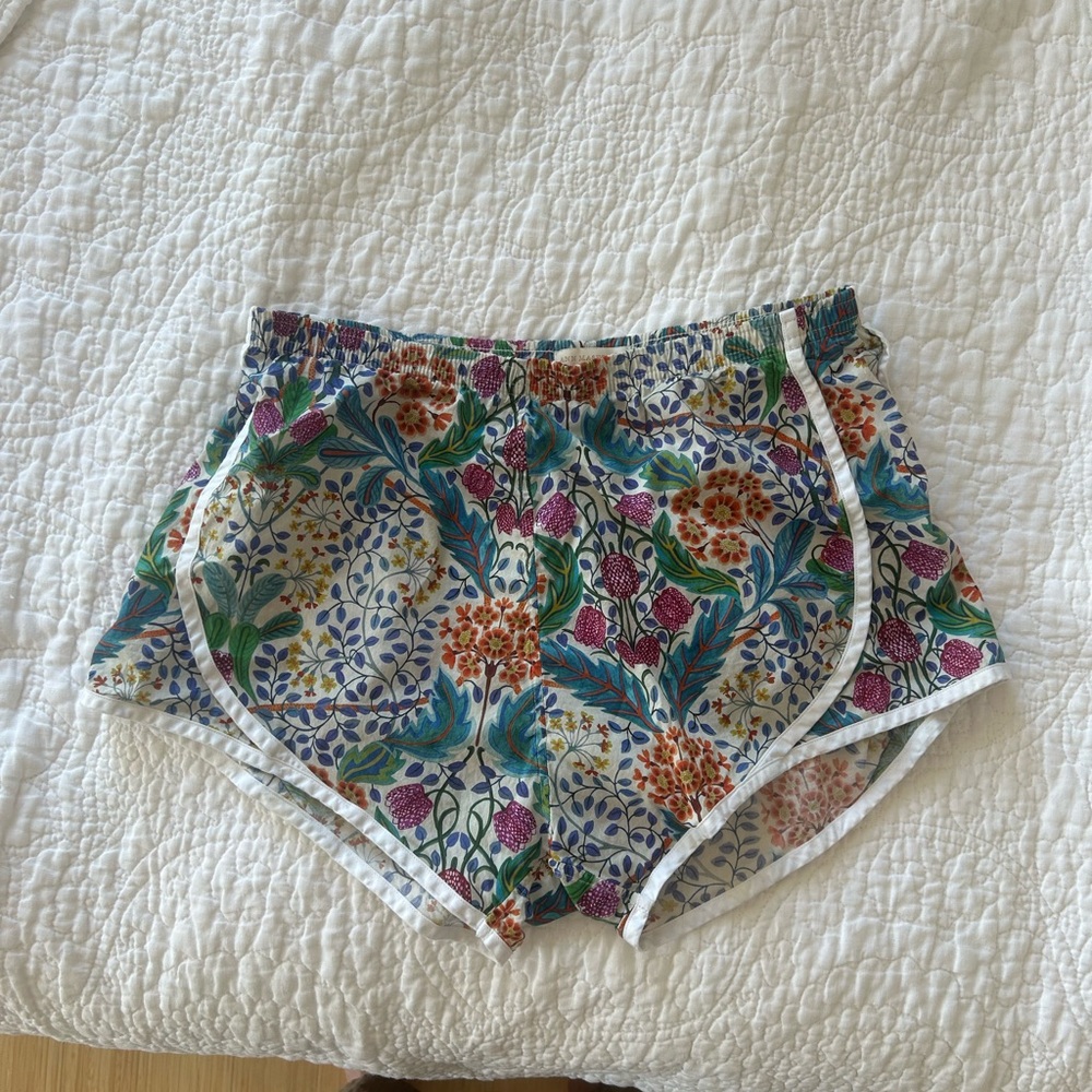 Ann Mashburn track shorts w/ Liberty of London print